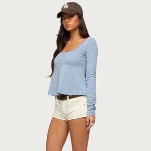 Edikted Striped Long Sleeve Babydoll Top
